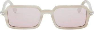 Fendi Sunglasses, unisex, Beige, Size: 51 MM Selleria Rectangular Sunglasses