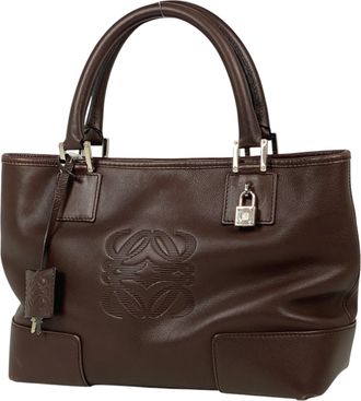 Loewe Amazona Brown Leather Handbag Tote Bag (Pre-Owned)