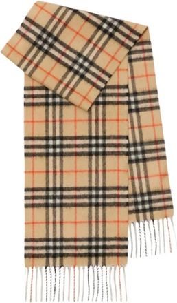Burberry Accessoires, Dames, Beige, ONE Size, Kasjmier, VTG Chk Cash Scarf