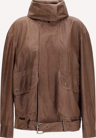 Calvin Klein Isa Leather Jacket Female 38