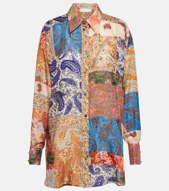 Zimmermann Camicia patchwork oversize Devi in seta