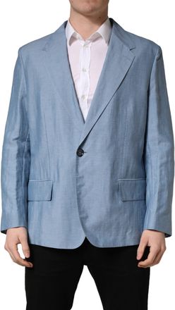 Dolce & Gabbana Light Blue Single Breasted Men Jacket Mens Blazer