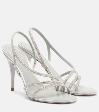 Rene Caovilla Crystal-embellished satin sandals