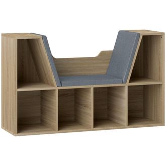 HOMCOM Librer&iacute;a 102x30x61 cm roble y gris
