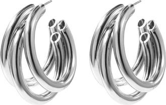Hollywood Sensation Serenity Triple Hoops Trio Huggie Hoop Earrings in Silver at Nordstrom