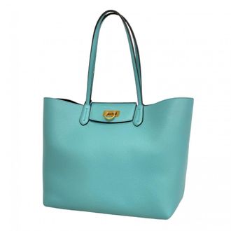 Ferragamo Blue Leather Tote Bag (Pre-Owned)