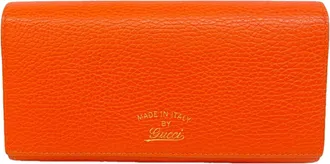 Gucci Orange Leather Long Wallet (Bi-Fold) (Pre-Owned)