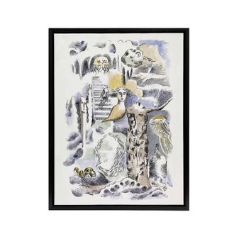 Artery8 Ghosts Design for Urne Buriall Book Nash Framed Canvas Wall Art Print | Size: W24 x H32