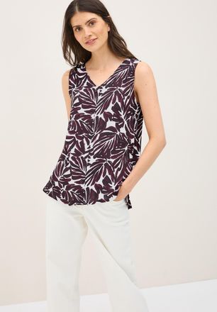 Cecil Blusentop CECIL, Damen, Gr. XXL (46), rot (mulberry rot), Web, Obermaterial: 100% Viskose, bedruckt, l&auml;ssig geschnitten h&uuml;ftbedeckend, V-Ausschnitt, B