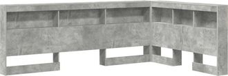 vidaXL Storage Headboard Concrete grey 120 cm Engineered wood Vidaxl