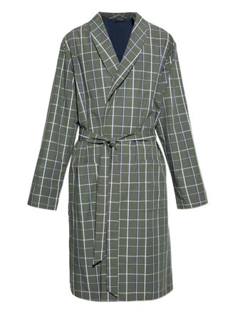 Hanro checked belted robe - Green