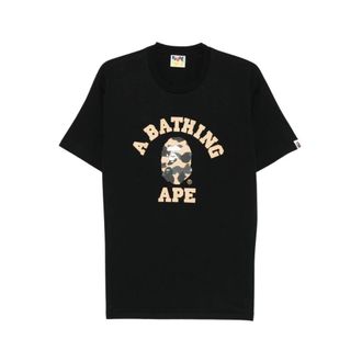 A Bathing Ape T-Shirts, male, Black, Size: XL Graphic Print Crew Neck T-Shirt