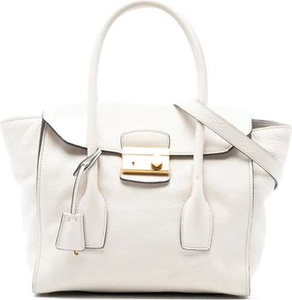 Prada Borsa a tracolla Vitello Daino Sound Lock 2013-2025 - Bianco