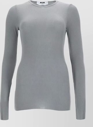 Msgm knit sweater long sleeves crew neck ribbed