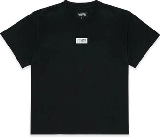 Maison Margiela Numeriek Katoenen T-shirt - Dames - T-shirts - Zwart - 2XL - Katoen - Tops