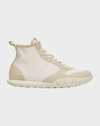 Jil Sander Moon Nylon and Suede High-Top Sneakers