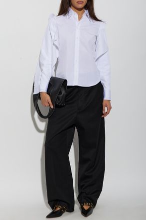 VETEMENTS Shirt With Decoratively Finished Sleeves, Womens, White