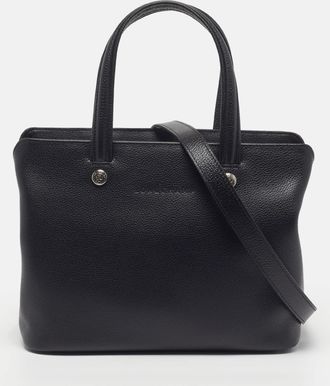 Longchamp Le Foulonne Black Leather Satchel