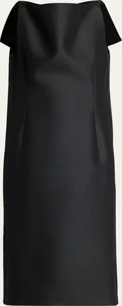 Balenciaga Sleeveless Folded V-Back Midi Dress