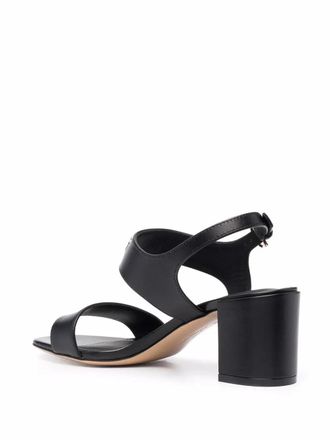 Ferragamo Gancini-Plaque Leather Sandal - Black
