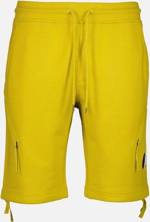 C.P. Company Mens Diagonal Fleece Lens Sweat Shorts - Yellow - Size: 35/34/32