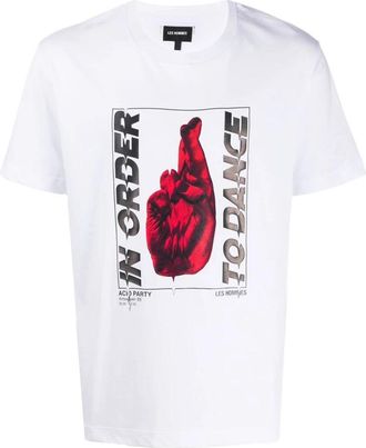 Les Hommes Graphic T-Shirt - Heren - T-shirts - Wit - 2XL - Katoen - Tops