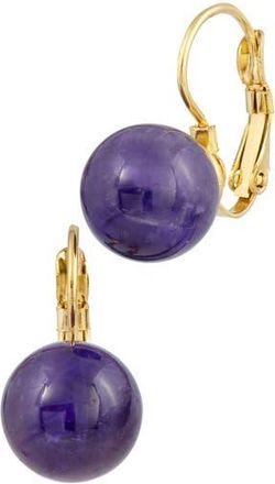 Savvy Cie Jewels Amethyst Lever Back Earrings in Yellow at Nordstrom Rack