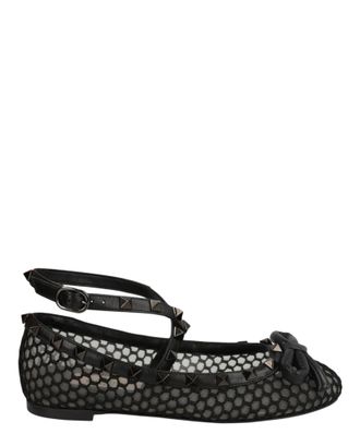 Valentino Rockstud Mesh Ballet Flats