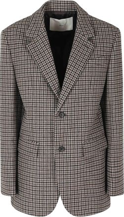 Dunst Beige Checkered Wool-Blend Blazer