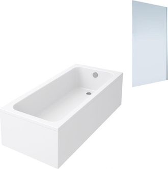 Villeroy & Boch Ba&ntilde;era Recta Villeroy & Boch Architectura Acr&iacute;lica 140 X 70 Cm + Mampara De Ba&ntilde;era Derecha Aurys Mist 1 Cromada
