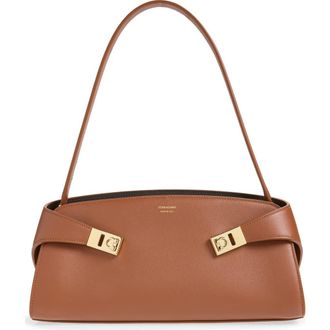 Ferragamo Hug Leather East/West Shoulder Bag in New Cognac T Di Moro at Nordstrom