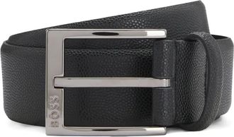 BOSS Cintura in pelle con logo - Nero