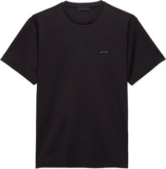 Prada T-shirt con placca logo - Nero