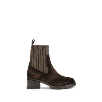 Santoni Calf Leather Bos Taurus Ankle Womens Boots