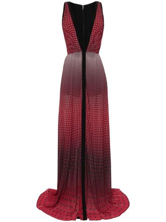 Saiid Kobeisy polka dot-print gradient-effect dress - Red