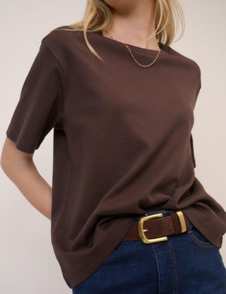 Nobody's Child Chocolate Brown Boxy Fit T-Shirt