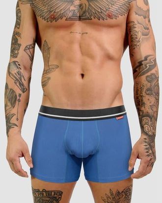 Mosmann Mens Ultra-Soft Boxers in Blue/black at Nordstrom, Size Medium Au
