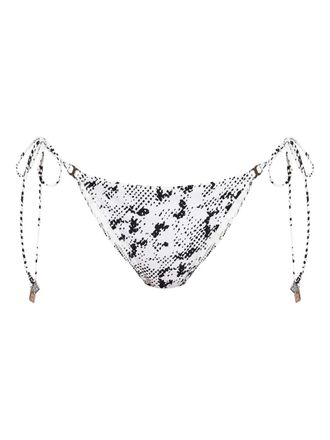 Tory Burch Bikinislip met stippen en gestrikte zijkant - Wit