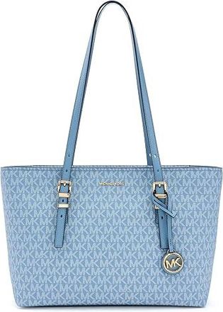 Michael Kors Quinn Medium East West Top Zip Tote Handbags Chambray