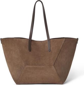 Brunello Cucinelli Suede large BC Duo bag in Bark at Nordstrom