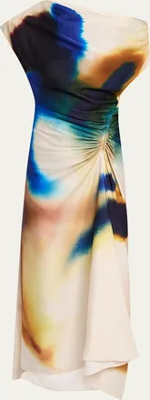 A.L.C. Penny Draped Satin Maxi Dress