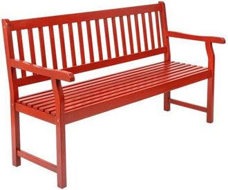 Jonathan Y Designs Laurel 3-Seat Slat-Back 600-Lbs Support Acacia Wood Outdoor Garden Patio Bench in Red at Nordstrom