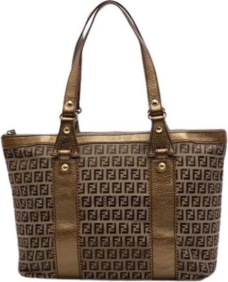 Fendi Pre-owned Vintage Tote Bag - Dames - Vintage Shopper - Beige - ONE Size - Leer - Vintage
