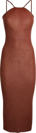 Rick Owens Skorpio Ribbed-Knit Midi Dress Size XS
