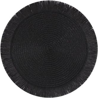 OEM Juego 4 Manteles Individuales Redondos Estilo Bohemio Bonitas Borlas, Duraderos, Resistentes Calor Antideslizantes 38 Cm, Color Blanco Roto