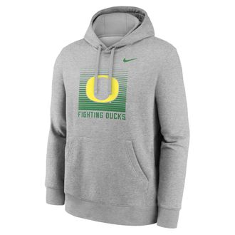 Nike Oregon Primetime Nike Mens College Pullover Hoodie in Grey | NKDK06GUON-JM7