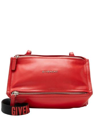 Givenchy Red Leather & Nylon Pandora Mini Shoulder Bag (Authentic Pre-Loved)