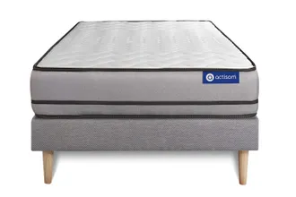 Actisom Actisom - Somier Gris + Colch&oacute;n Con L&aacute;tex Y Espuma Viscoel&aacute;stica 90 X 200