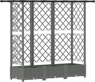 vidaXL Cama Elevada Con Trellis Y Techo Gris Claro 164 X 40 X 121 Cm Vidaxl