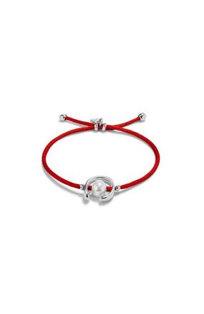 UNOde50 Sterling silver-plated red thread bracelet with shell pearl accessory at Nordstrom